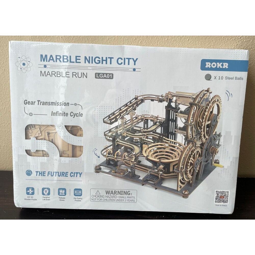 ROKR Marble Night City Marble Run LGA01 DIY 3D Wooden Puzzle NEW